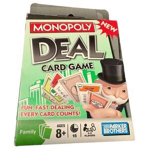 2008 Hasbro Parker Brothers Monopoly Deal Card Game Open Box Cards Sealed